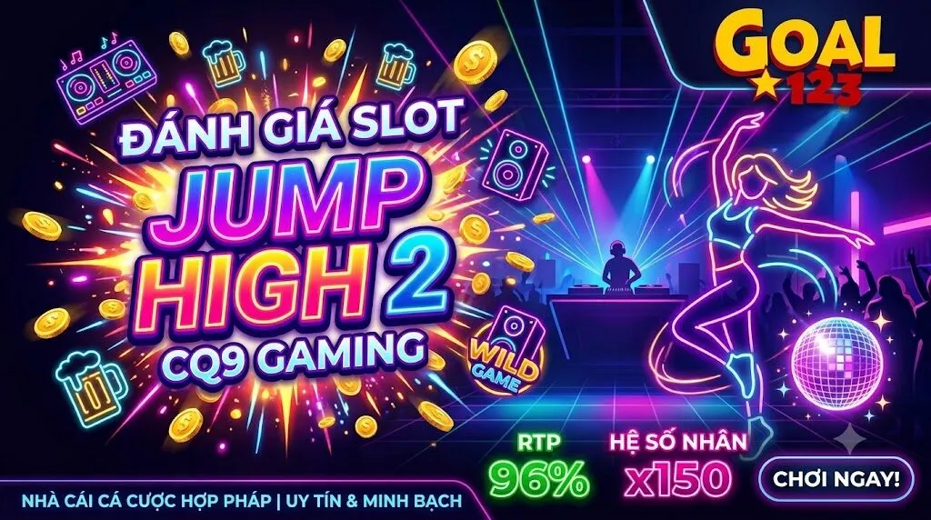 Hình ảnh đại diện bài đánh giá chi tiết slot game Jump High 2 của CQ9 Gaming với mức RTP 96% và hệ số nhân x150 tại nhà cái Goal123.